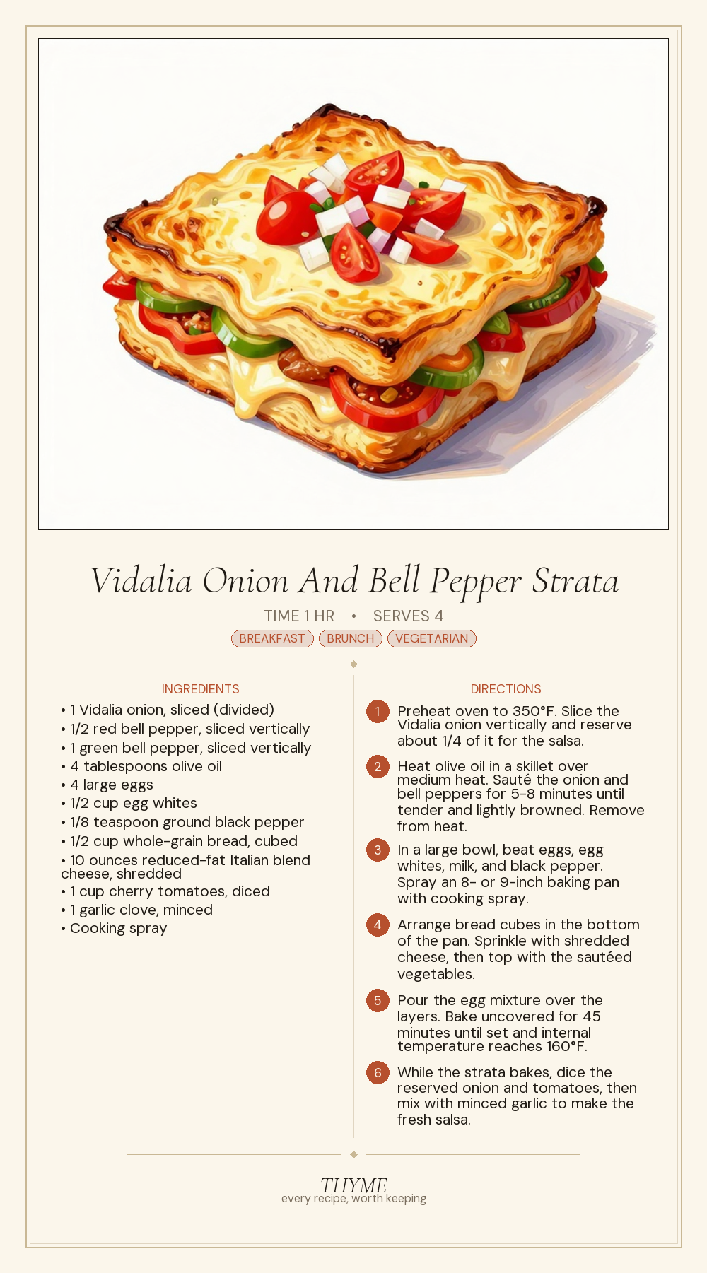 Vidalia Onion And Bell Pepper Strata