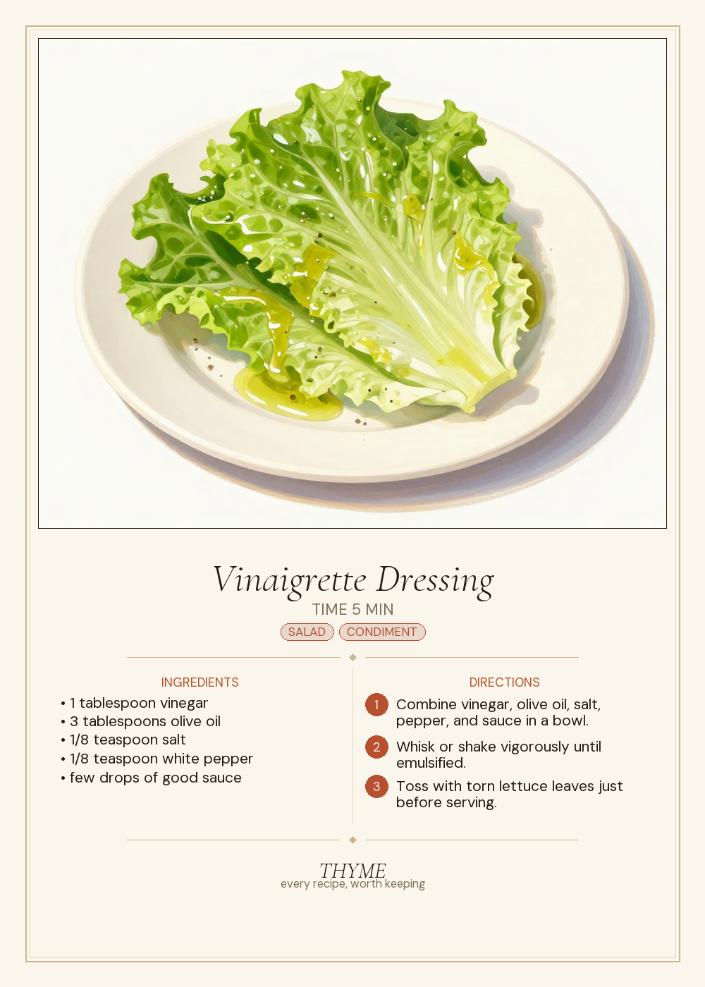 Vinaigrette Dressing