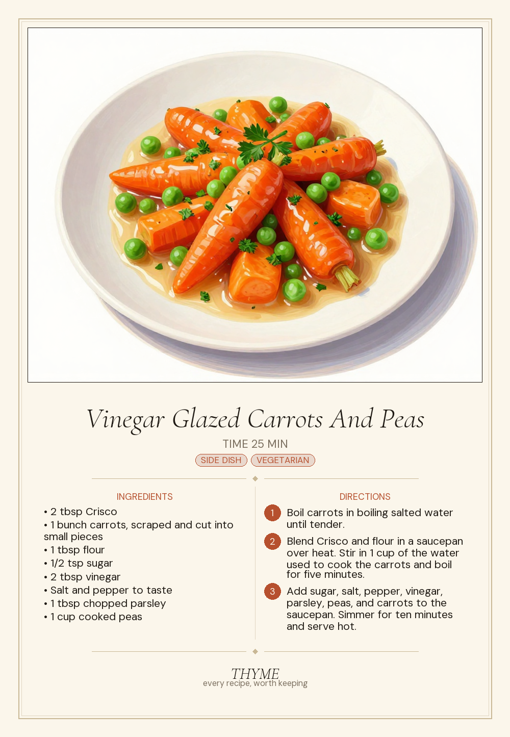 Vinegar Glazed Carrots And Peas