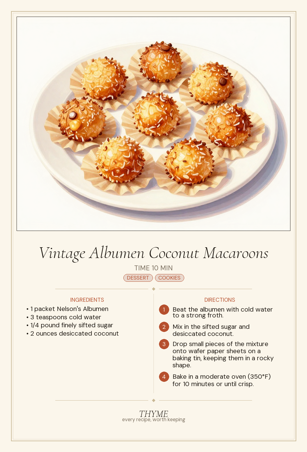 Vintage Albumen Coconut Macaroons