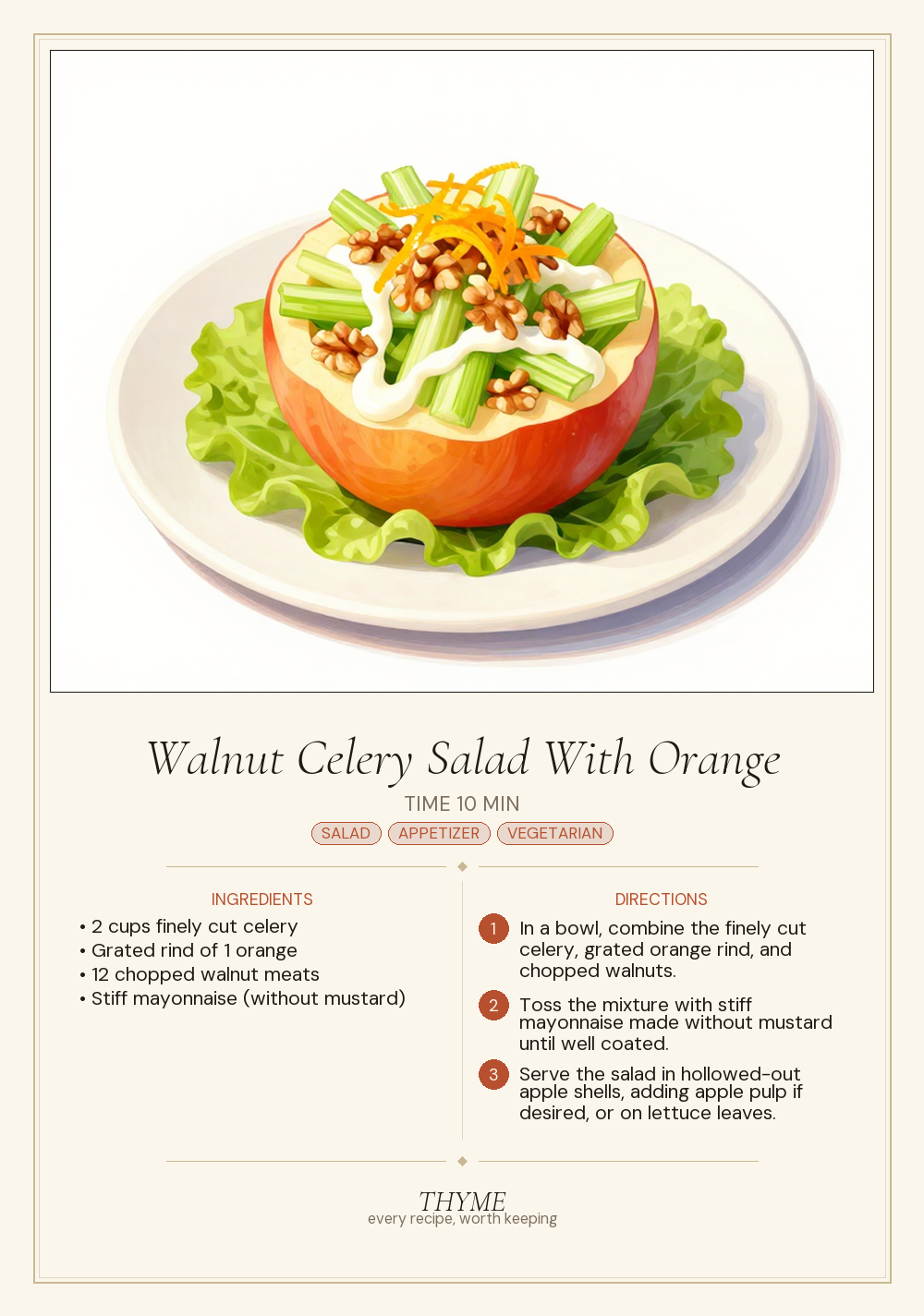 Walnut Celery Salad With Orange