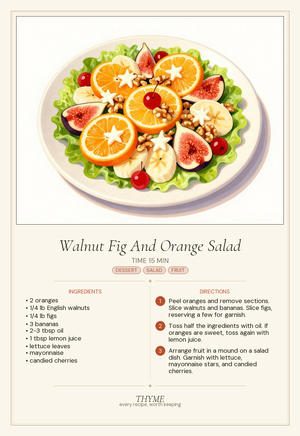 Walnut Fig And Orange Salad