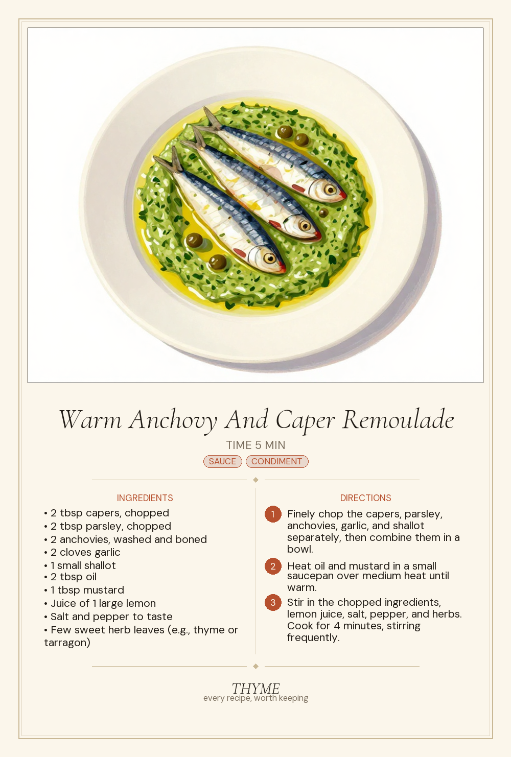 Warm Anchovy And Caper Remoulade