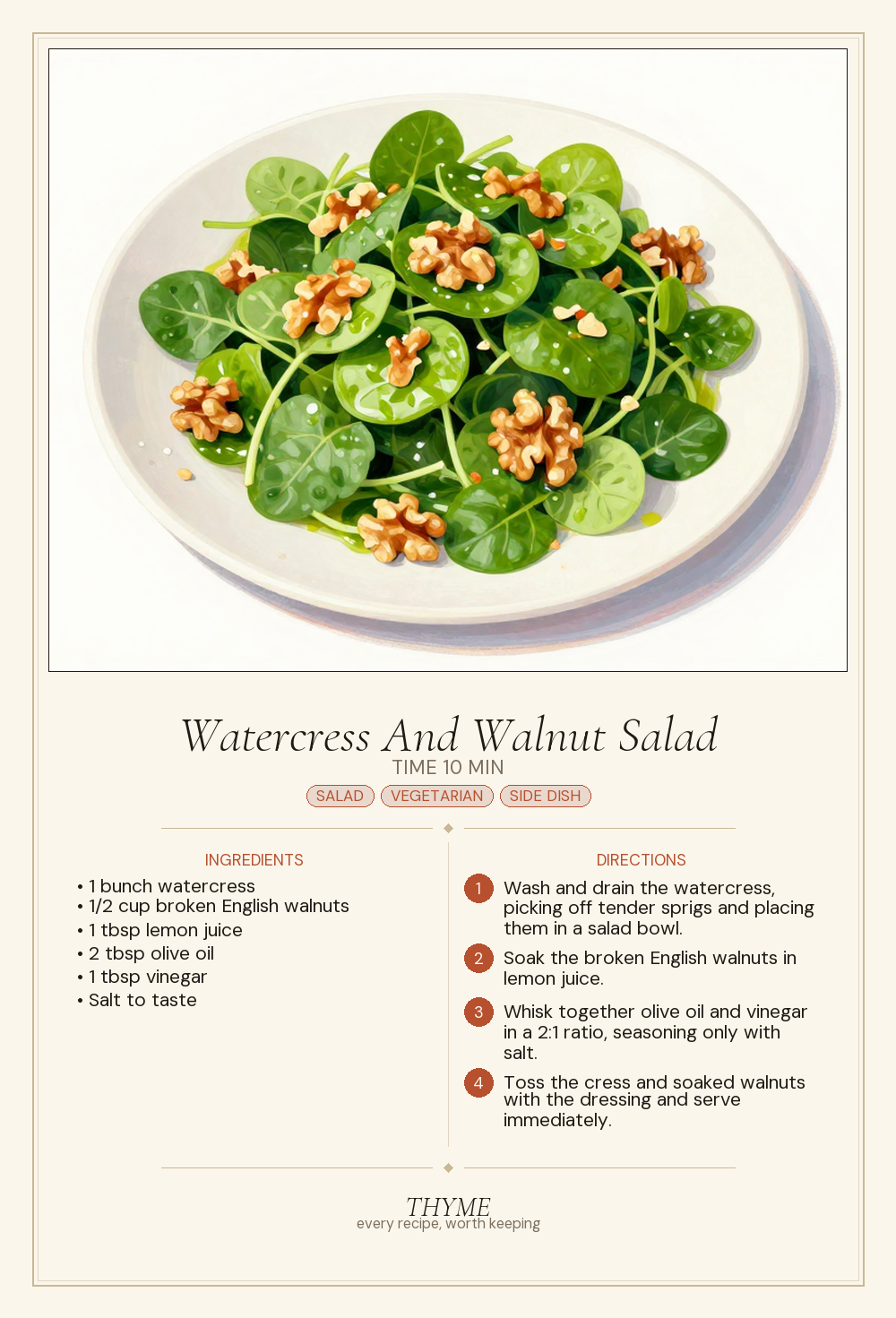 Watercress And Walnut Salad