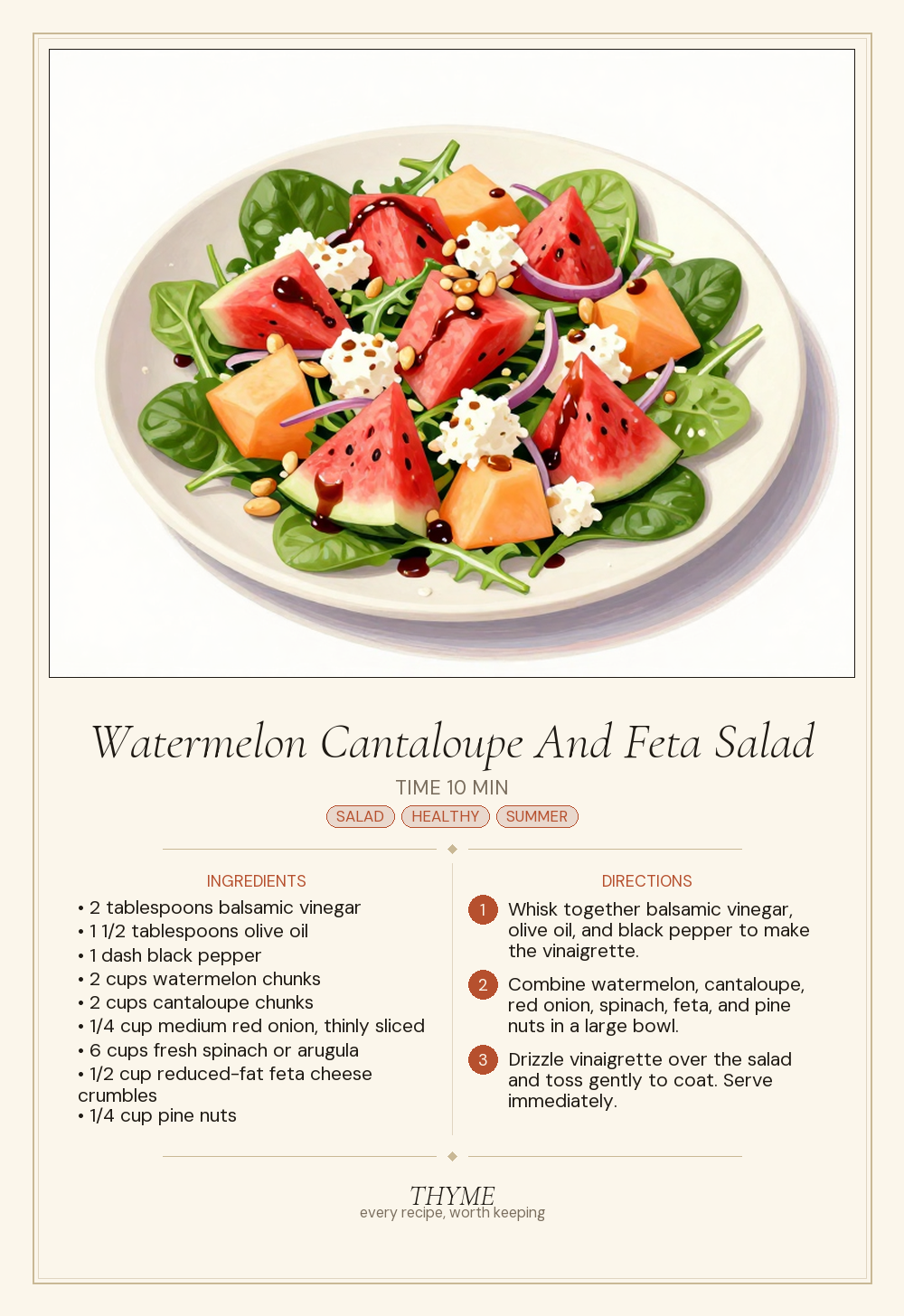 Watermelon Cantaloupe And Feta Salad