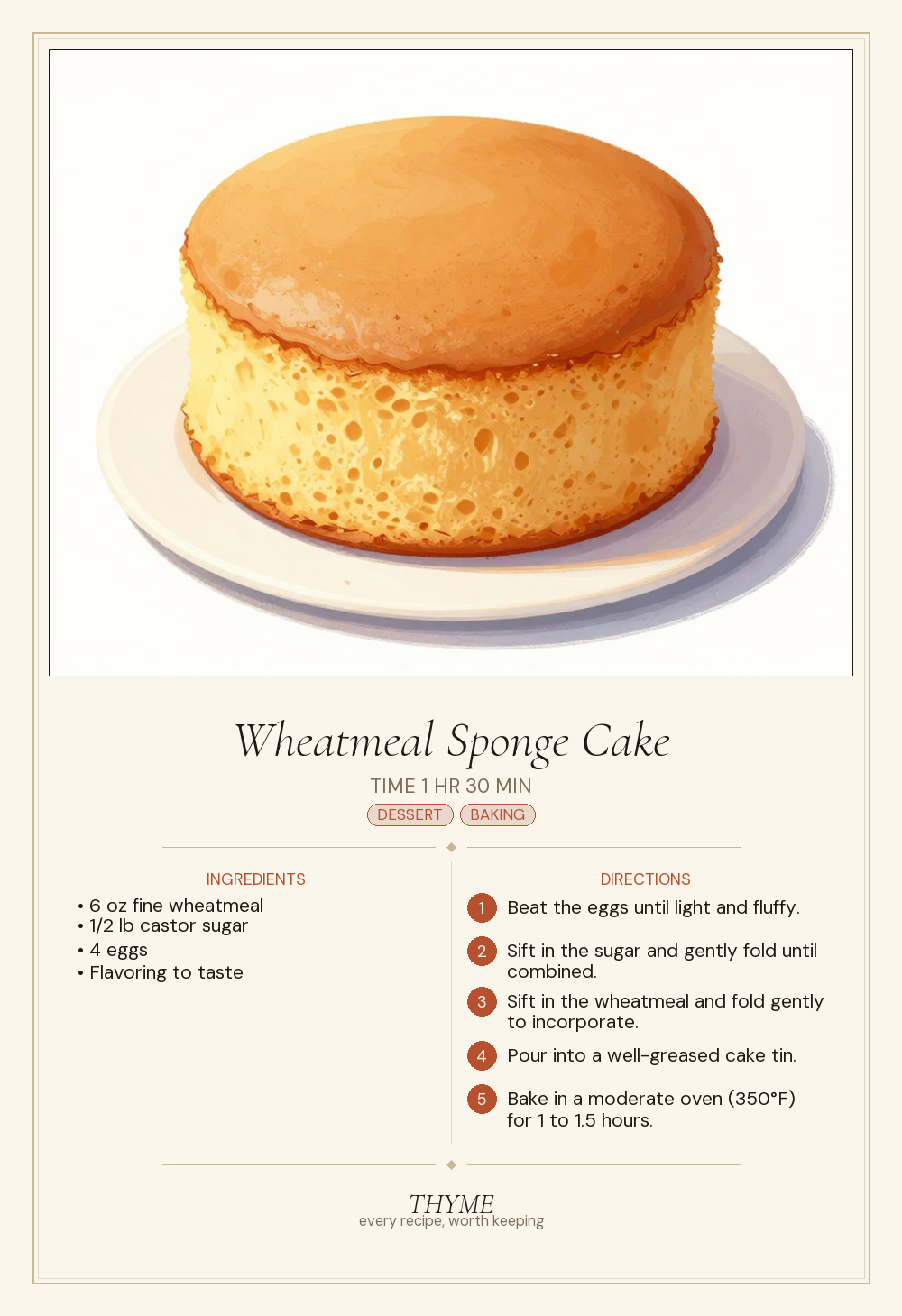 Wheatmeal Sponge Cake