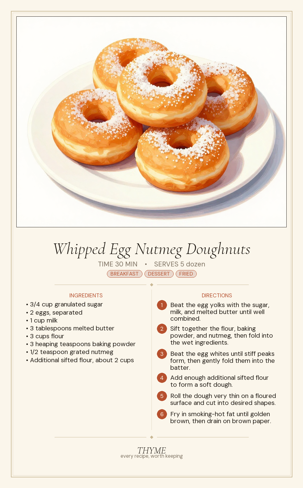 Whipped Egg Nutmeg Doughnuts