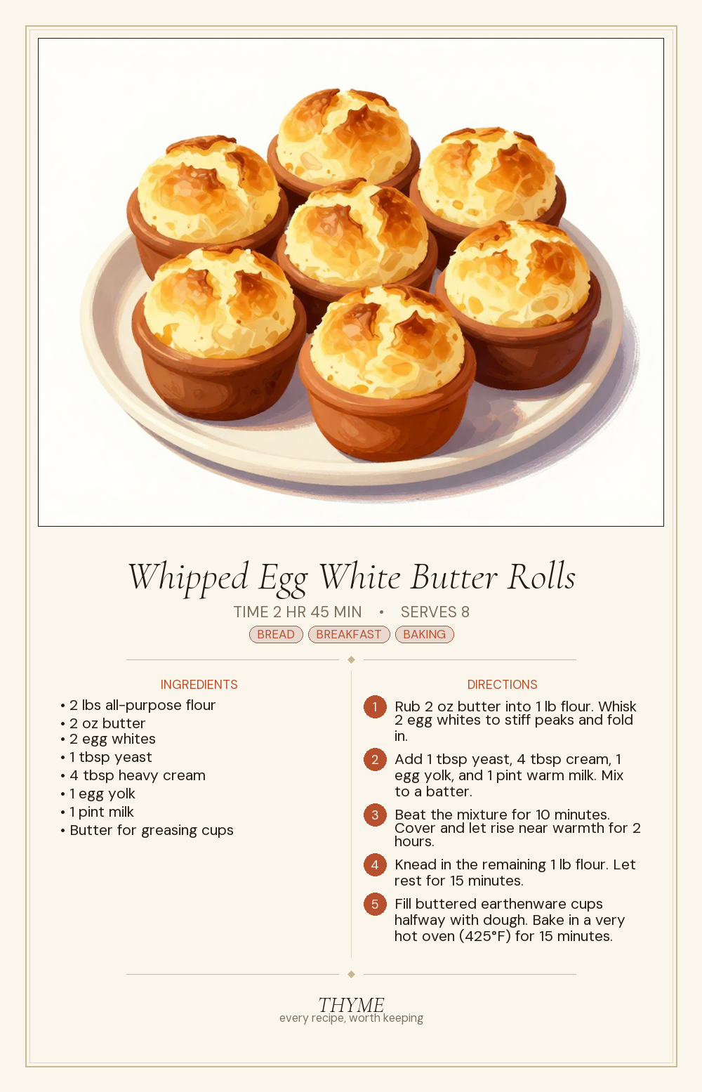 Whipped Egg White Butter Rolls