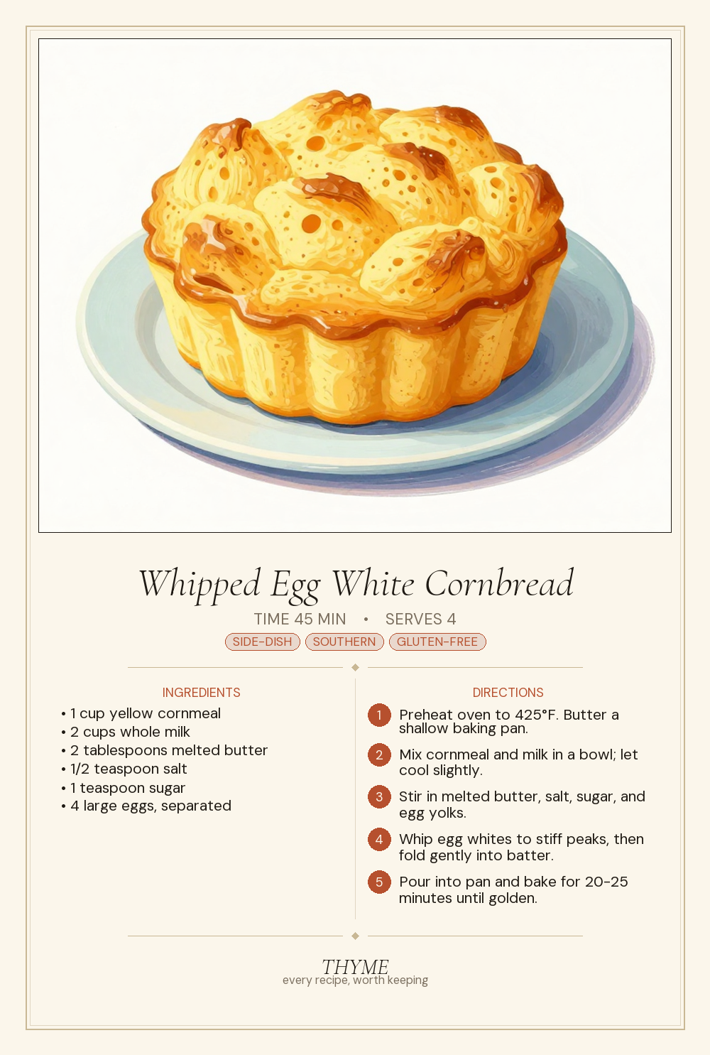 Whipped Egg White Cornbread