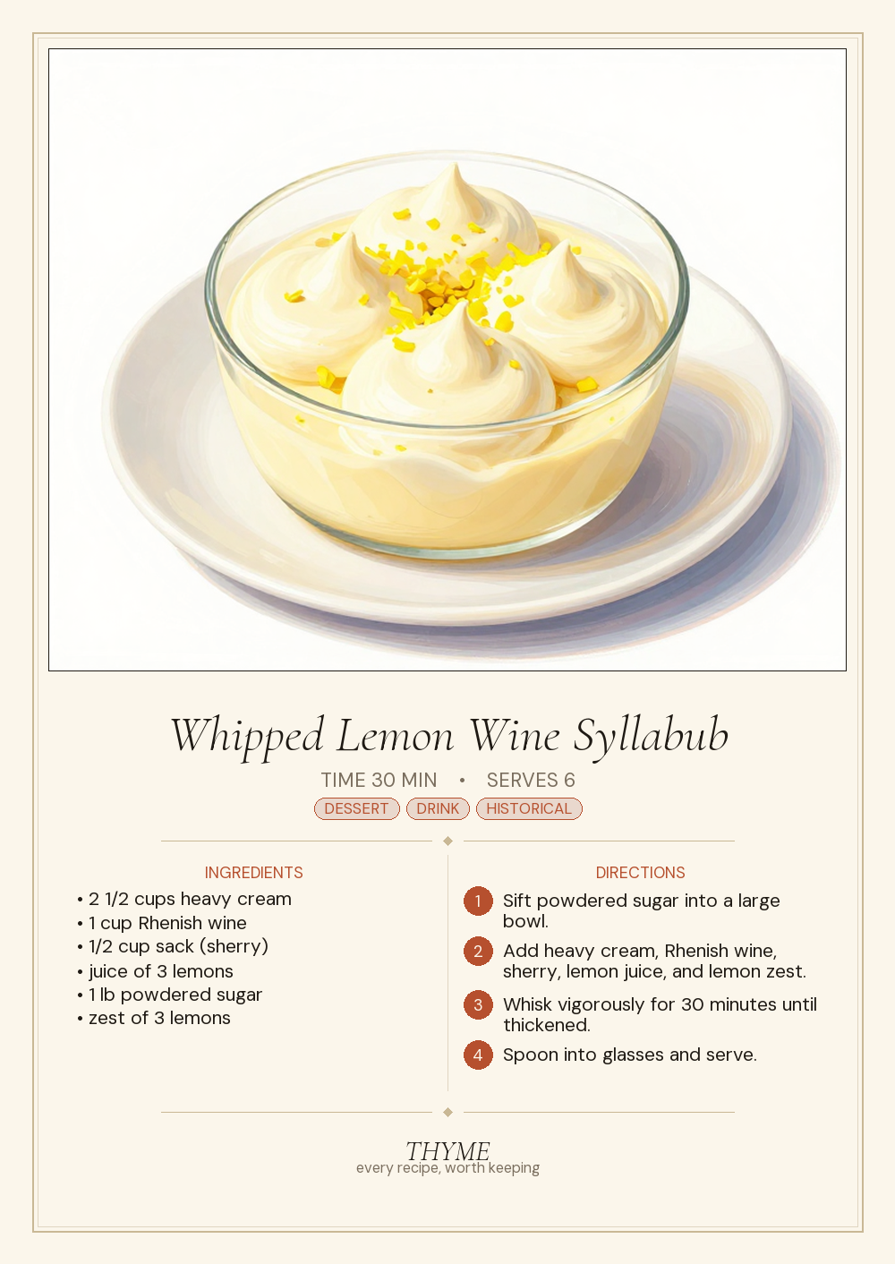 Whipped Lemon Wine Syllabub