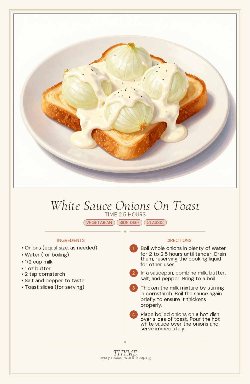 White Sauce Onions On Toast