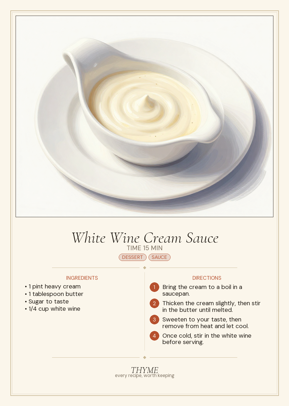 White Wine Cream Sauce