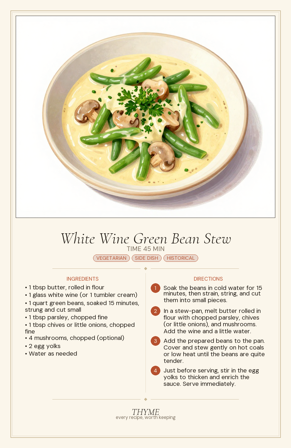 White Wine Green Bean Stew