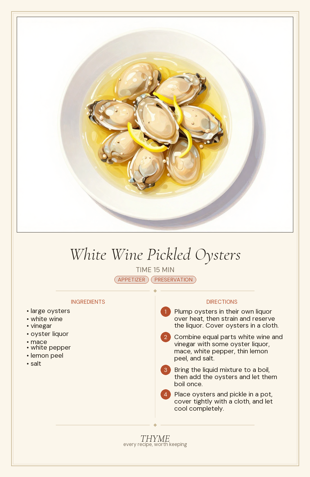 White Wine Pickled Oysters