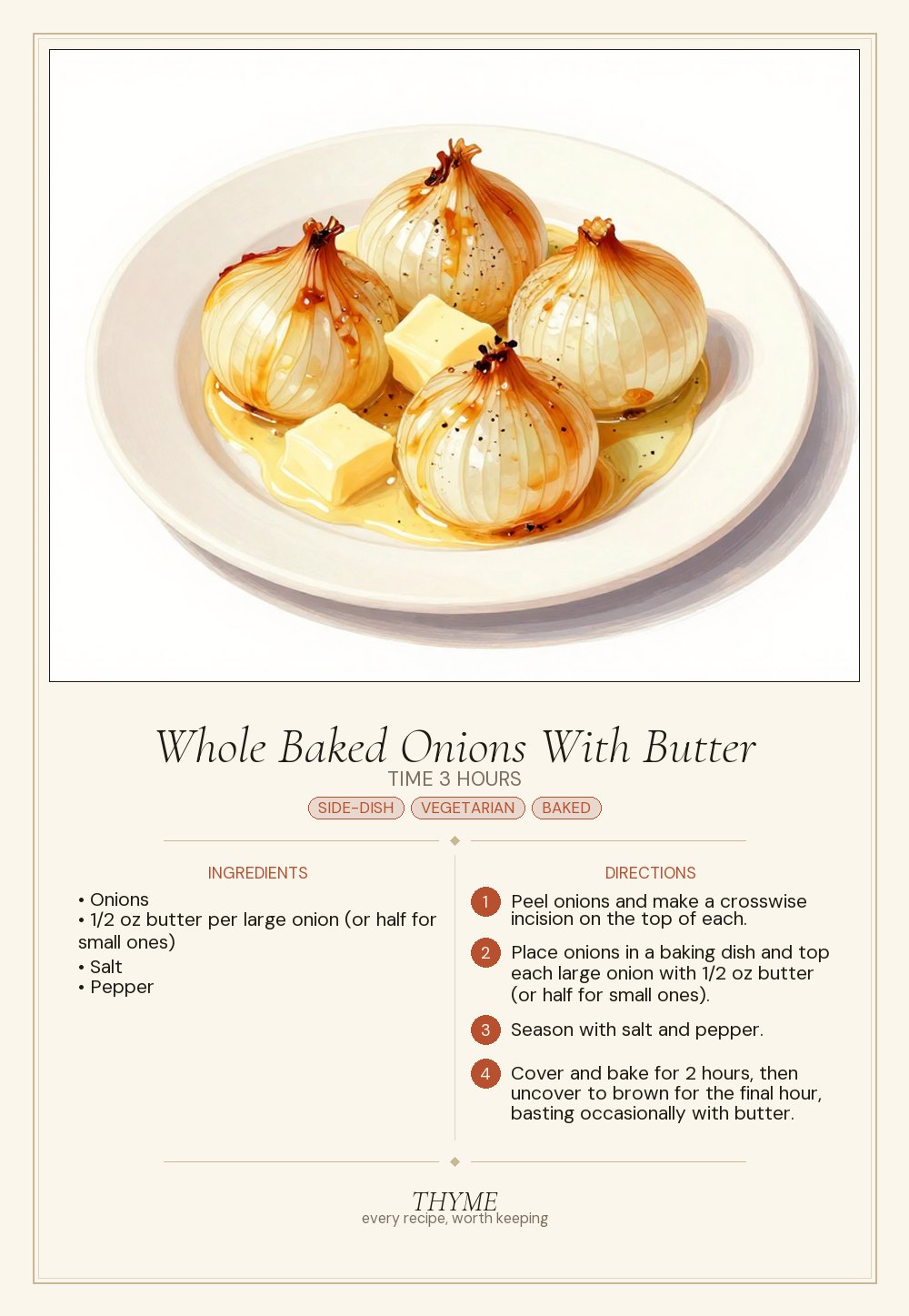 Whole Baked Onions With Butter