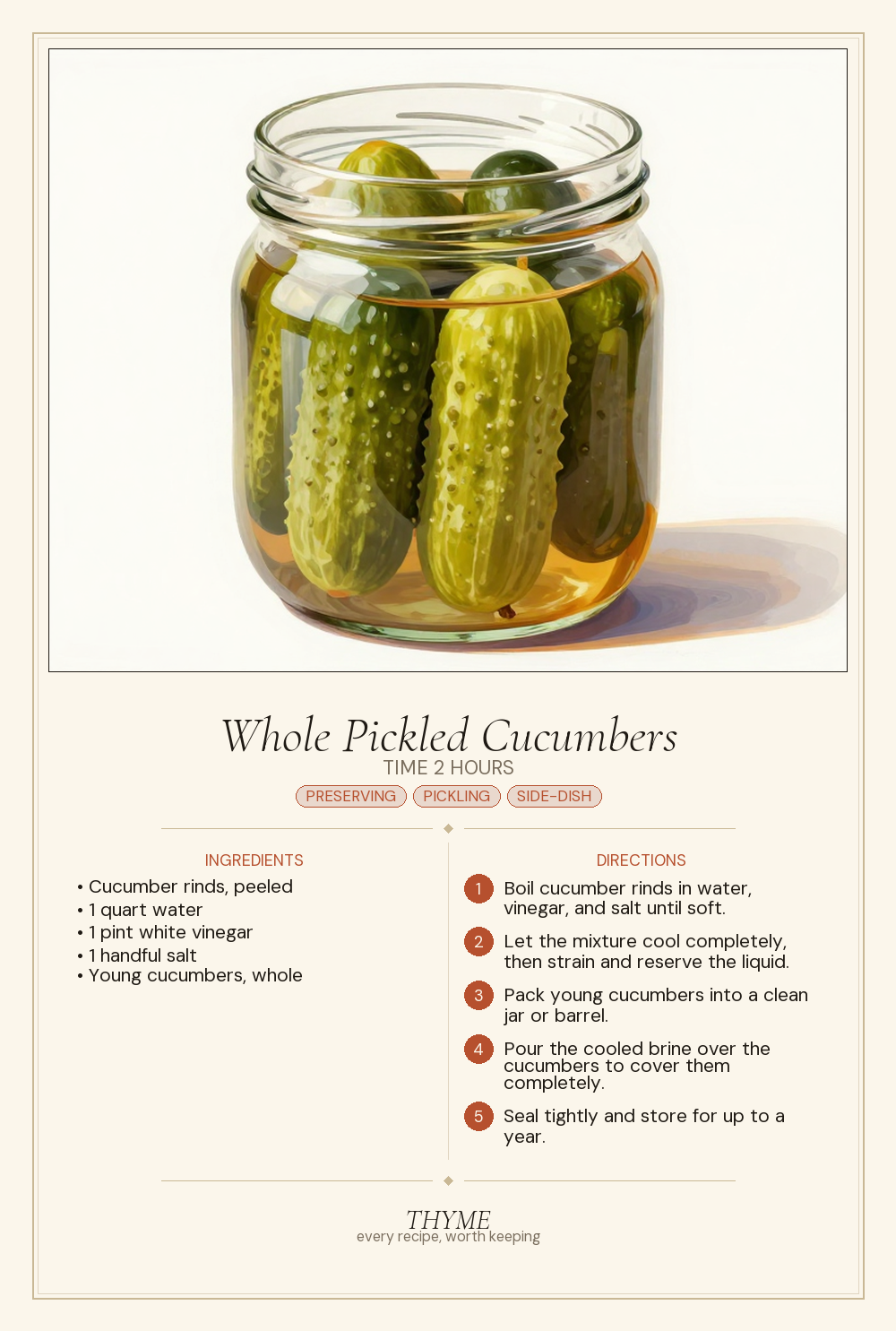 Whole Pickled Cucumbers