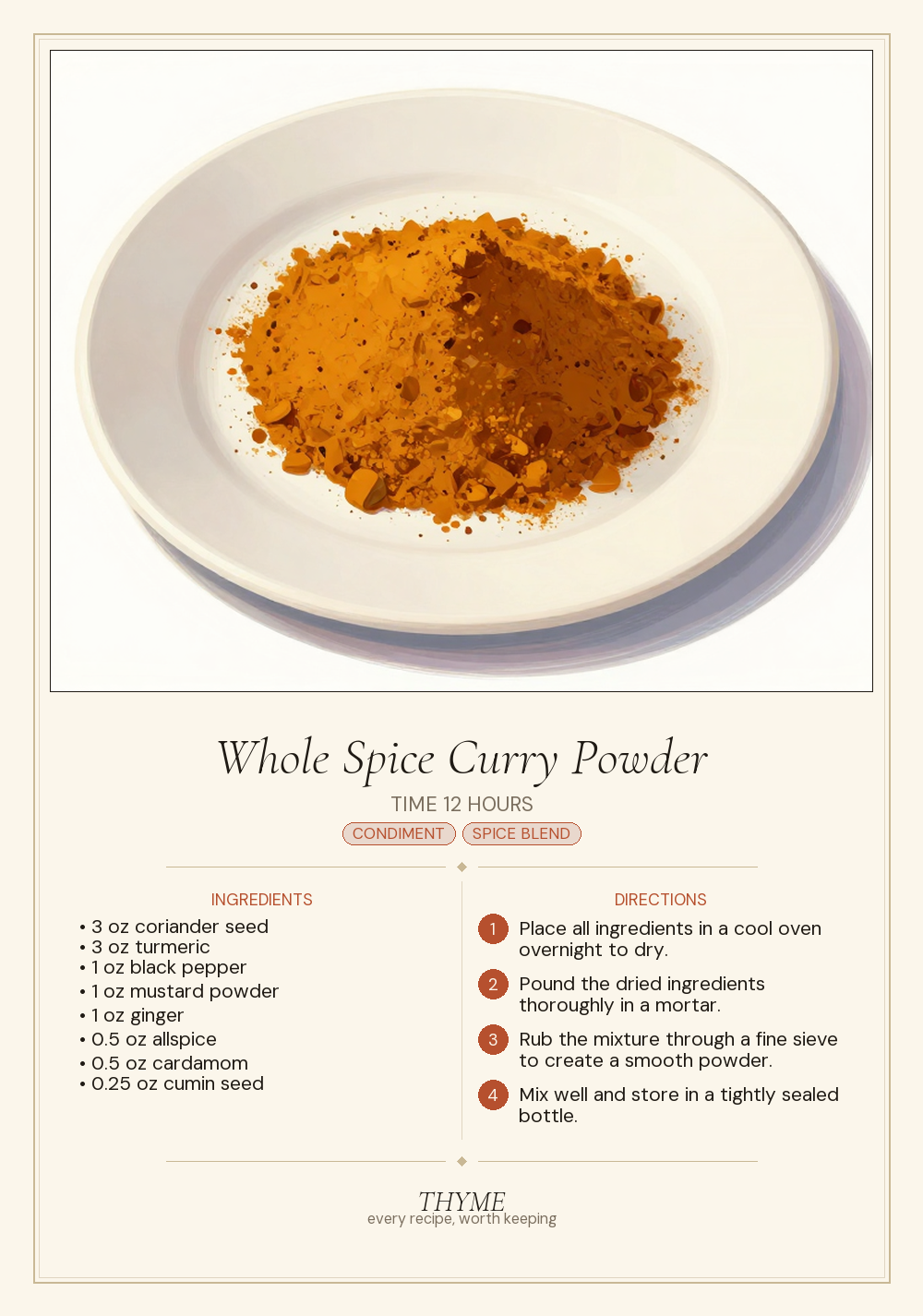 Whole Spice Curry Powder