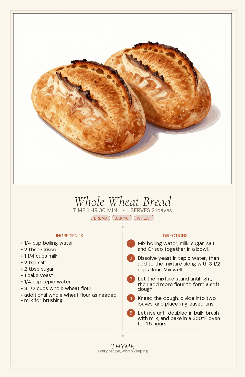 Whole Wheat Bread