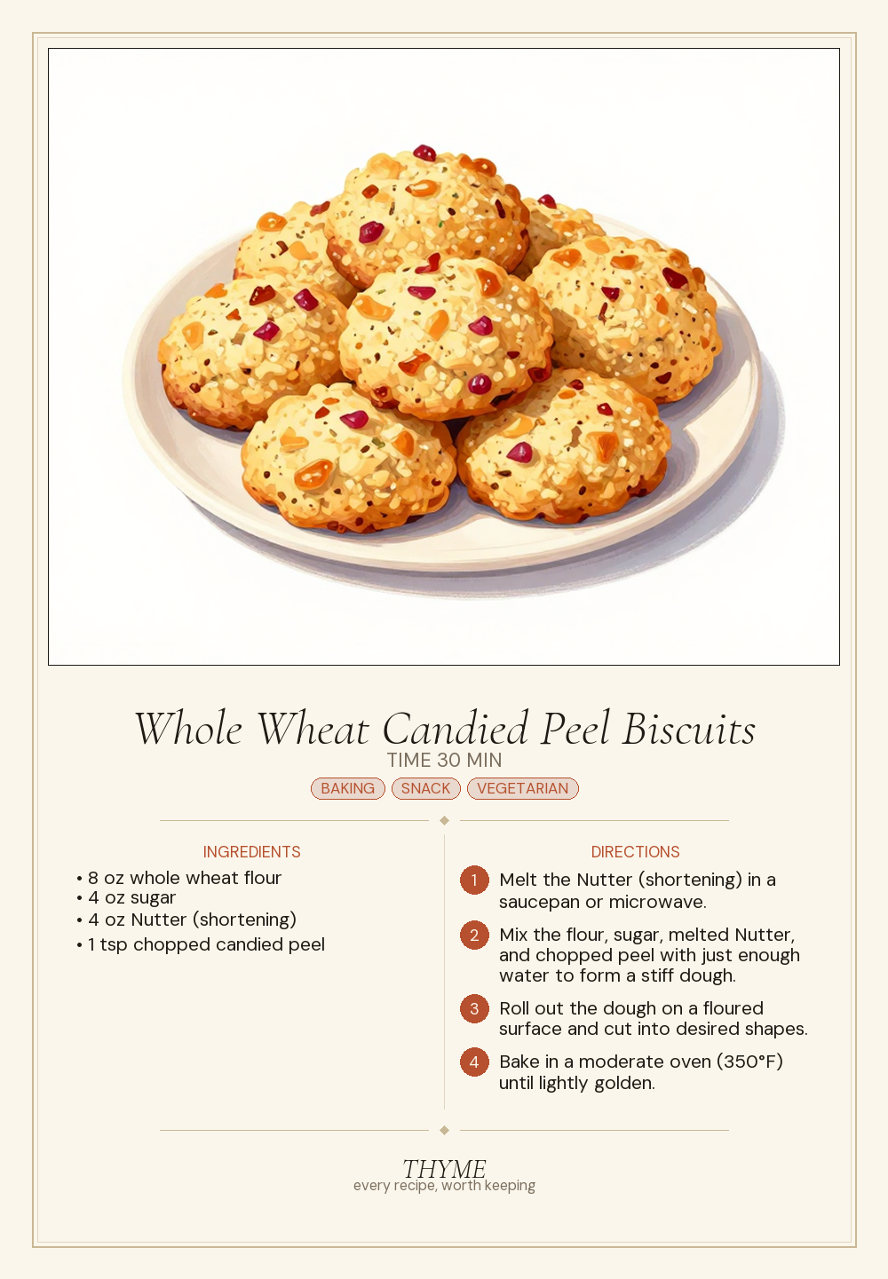 Whole Wheat Candied Peel Biscuits