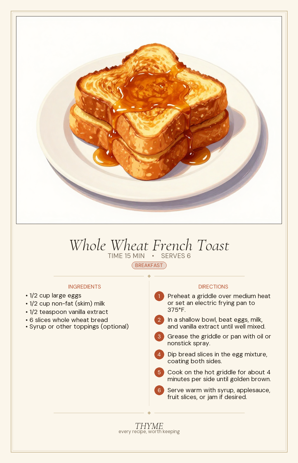 Whole Wheat French Toast