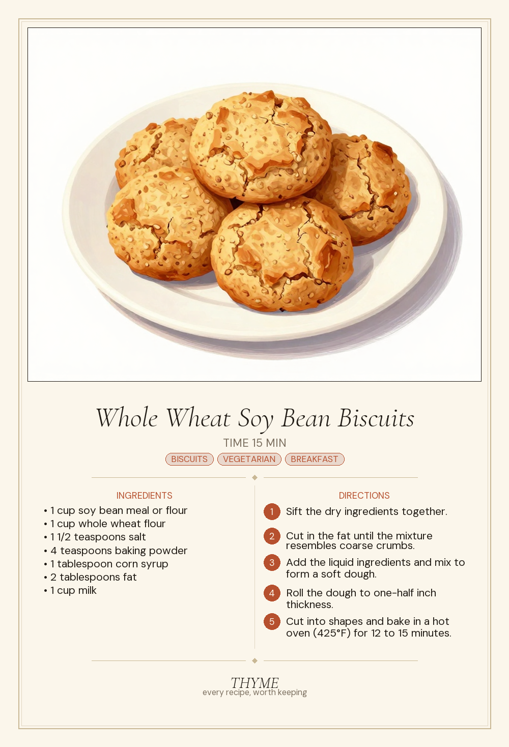 Whole Wheat Soy Bean Biscuits