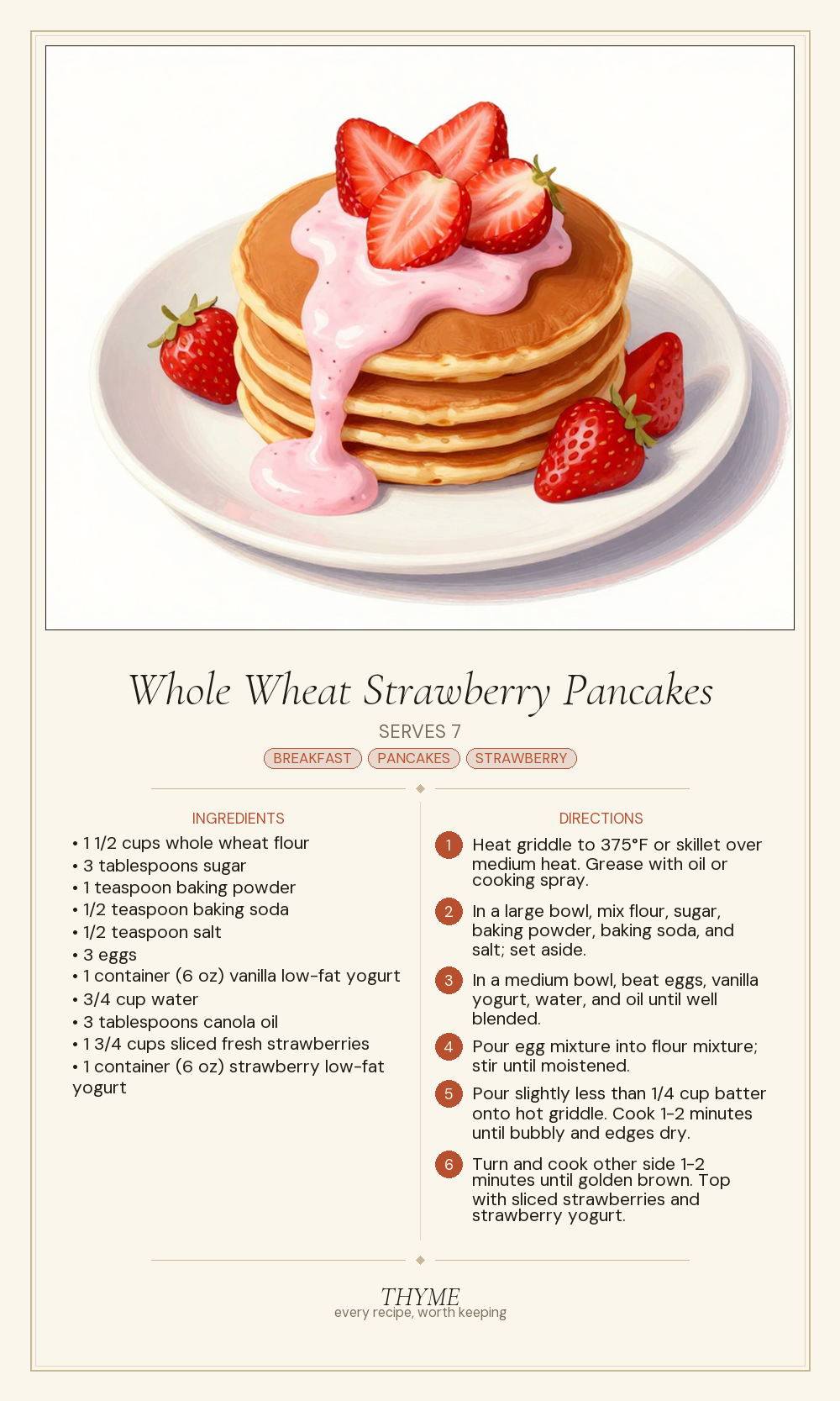 Whole Wheat Strawberry Pancakes