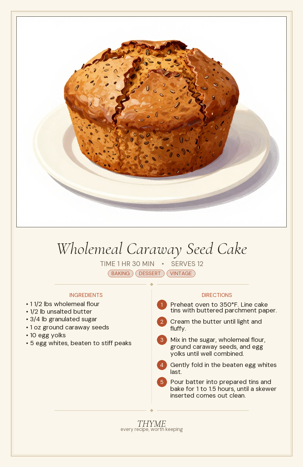 Wholemeal Caraway Seed Cake