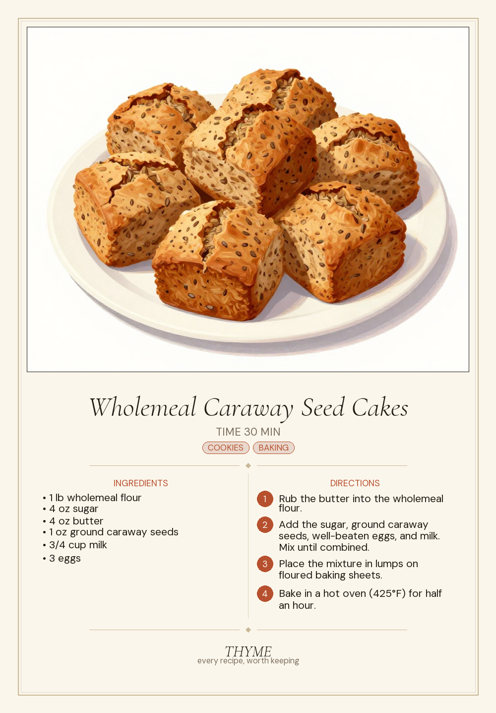 Wholemeal Caraway Seed Cakes