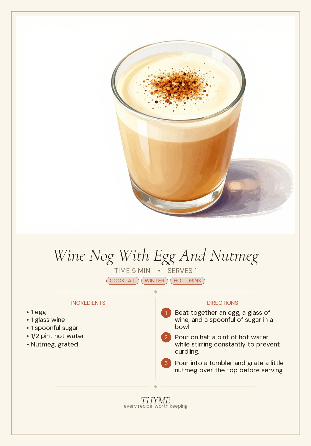 Wine Nog With Egg And Nutmeg