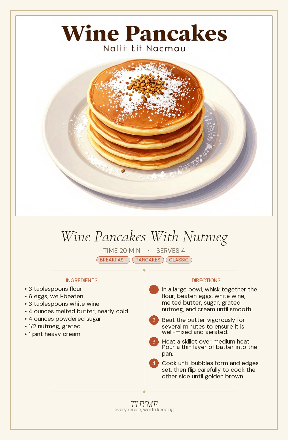 Wine Pancakes With Nutmeg