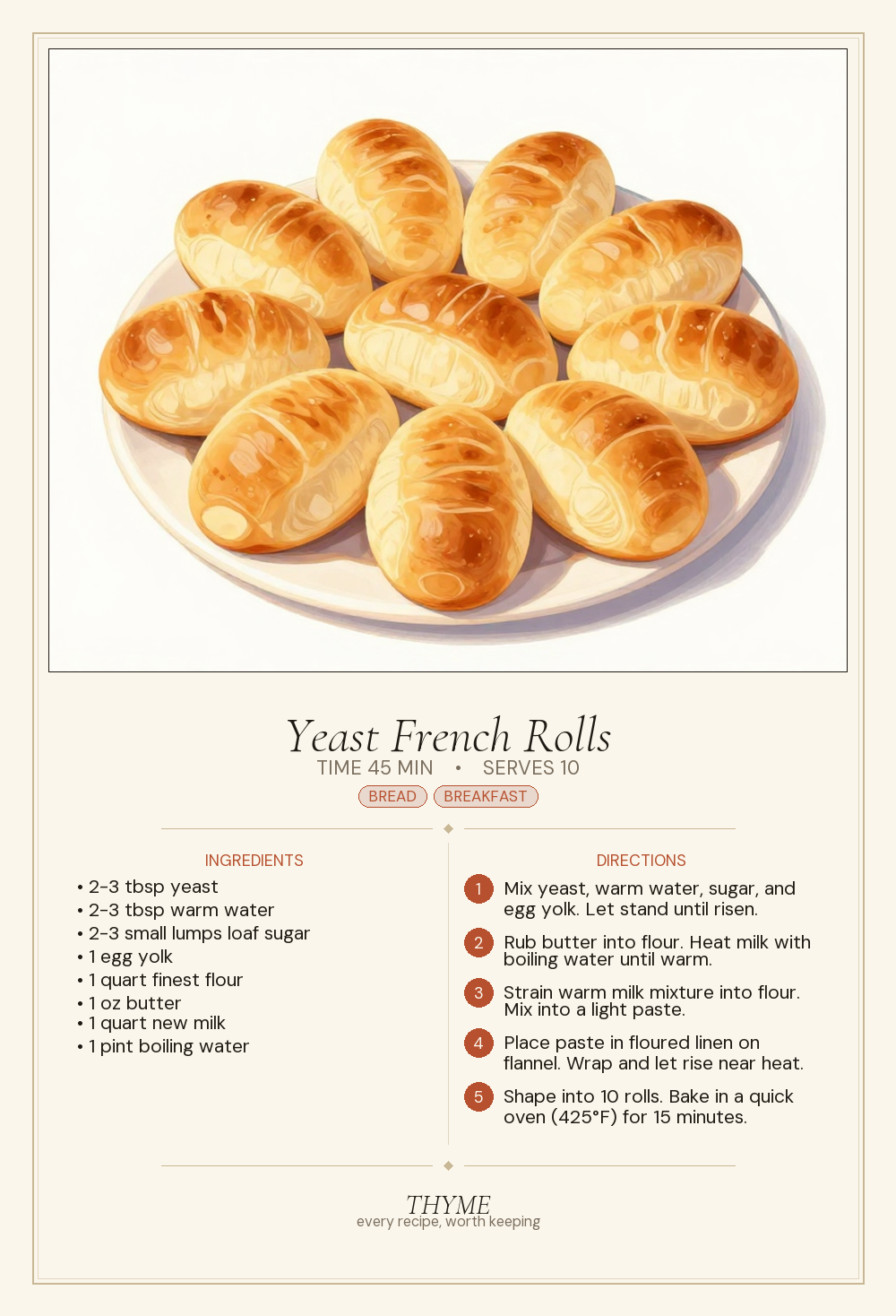 Yeast French Rolls