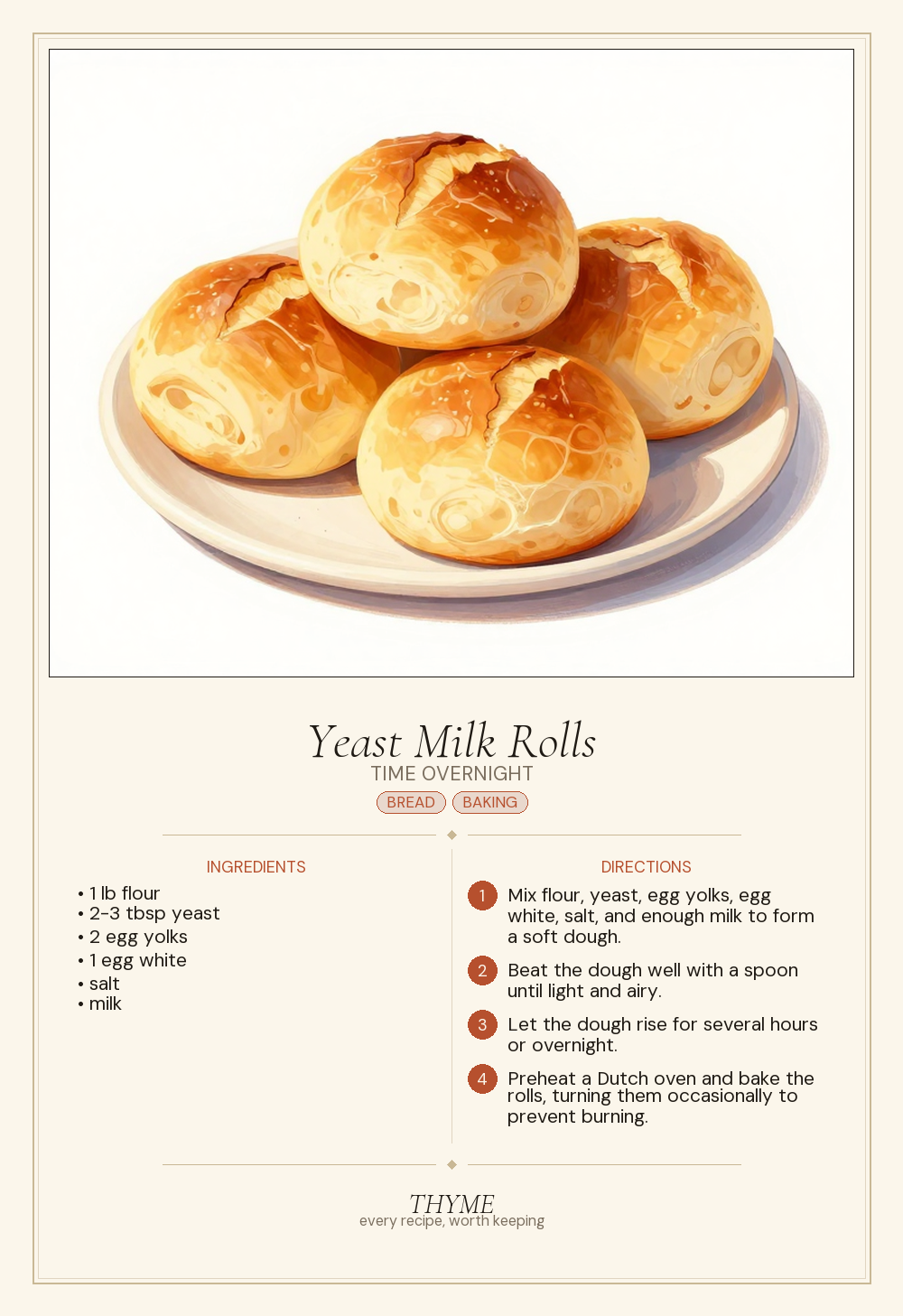 Yeast Milk Rolls