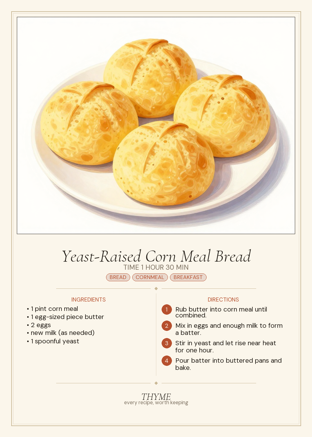 Yeast-Raised Corn Meal Bread