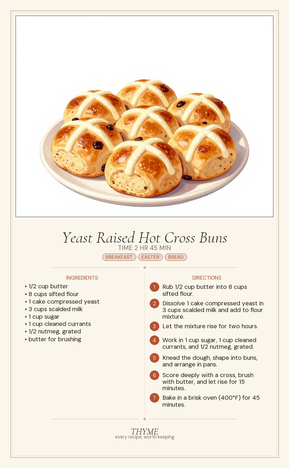 Yeast Raised Hot Cross Buns