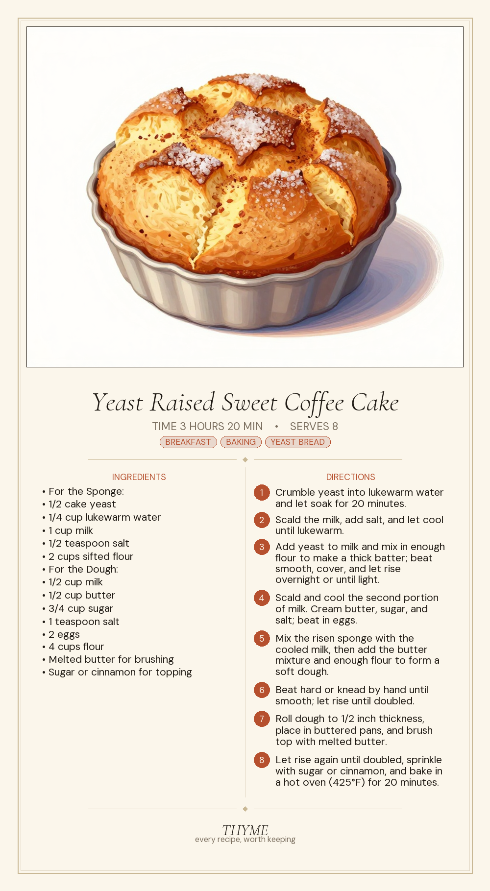 Yeast Raised Sweet Coffee Cake