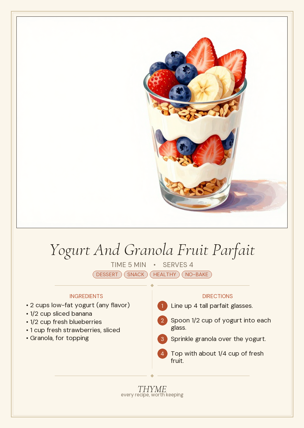 Yogurt And Granola Fruit Parfait