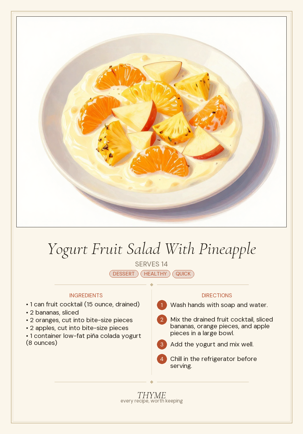 Yogurt Fruit Salad With Pineapple
