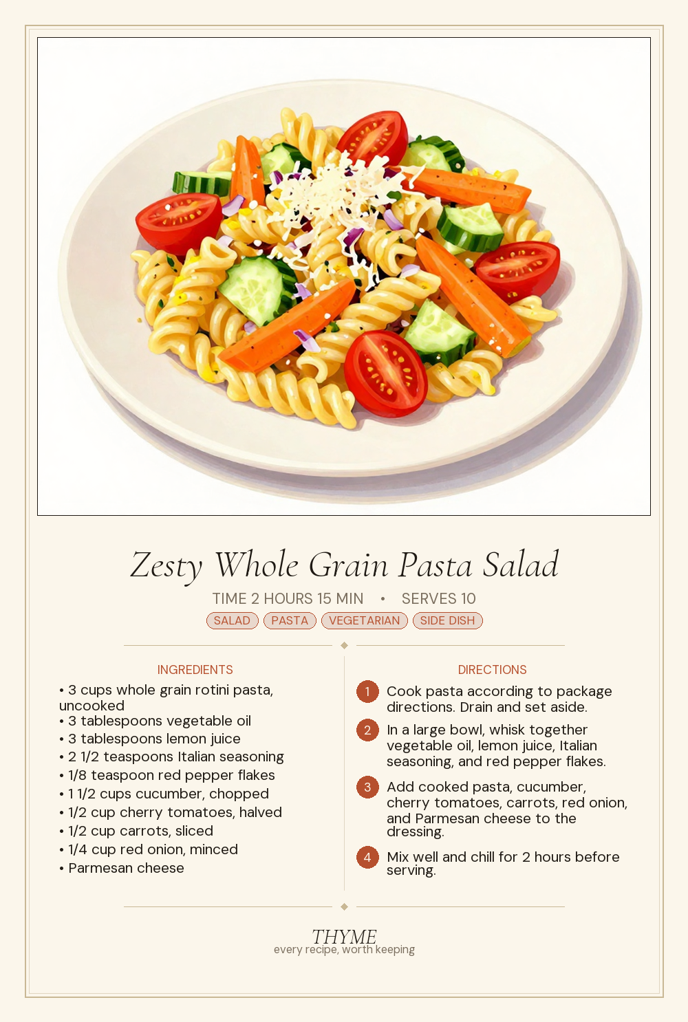 Zesty Whole Grain Pasta Salad