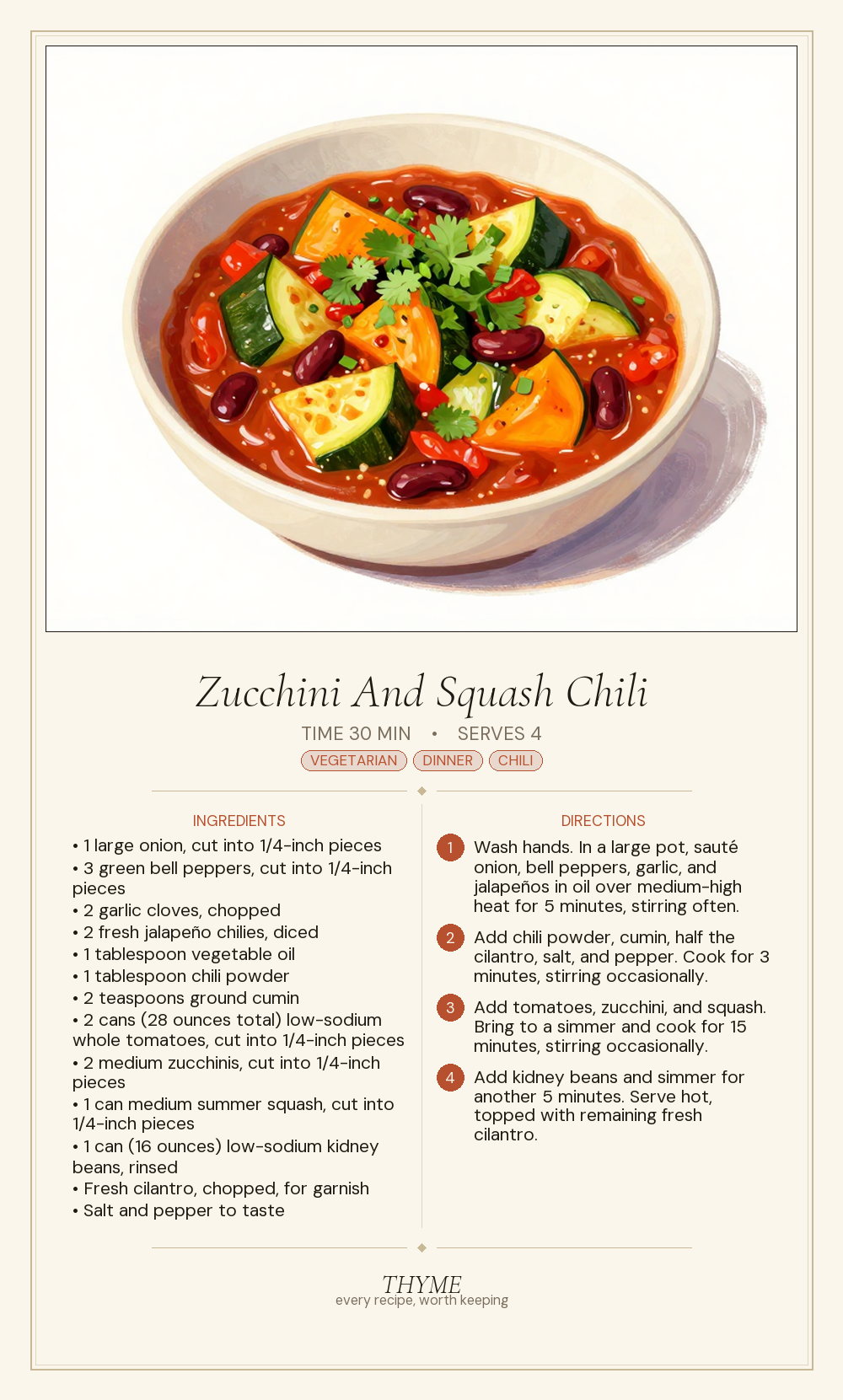 Zucchini And Squash Chili
