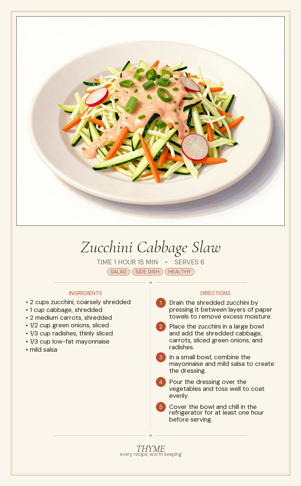 Zucchini Cabbage Slaw