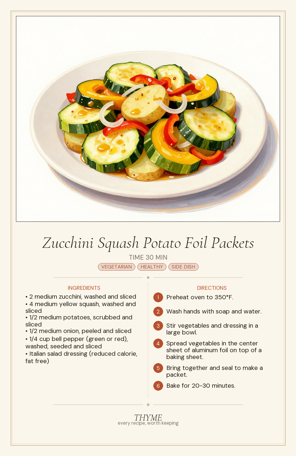 Zucchini Squash Potato Foil Packets