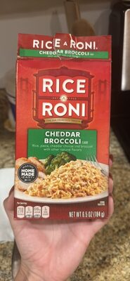 CHEDDAR BROCCOLI flavor Rice, pasta, cheddar cheese and broccoli with other natural flavors