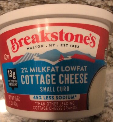 2% Milkfat Lowfat Cottage Cheese Small Curd