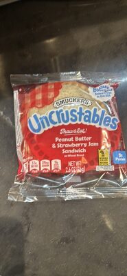 Peanut Butter & Strawberry Jam Sandwich on Wheat Bread