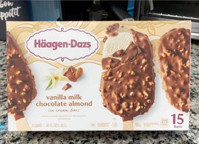 Vanilla Milk Chocolate Almond Ice Cream Bars