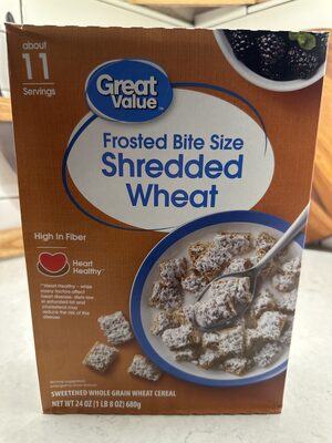 Frosted shredded wheat lightly sweetened whole grain cereal