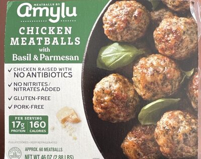 CHICKEN MEATBALLS with Basil & Parmesan