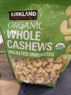 Organic Whole Cashews Unsalted Unroasted