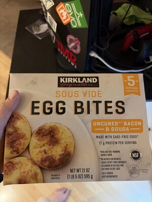 SOUS VIDE EGG BITES UNCURED BACON & GOUDA
