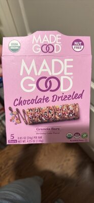 Organic drizzled, granola bars, birthday cake flavor